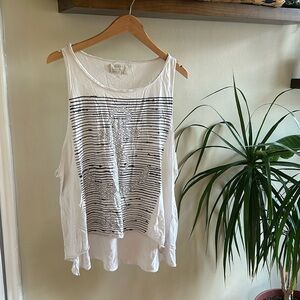 All Saints White and Black Tank Top